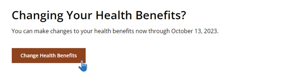 Mouse cursor hovering over the Change Health Benefits button