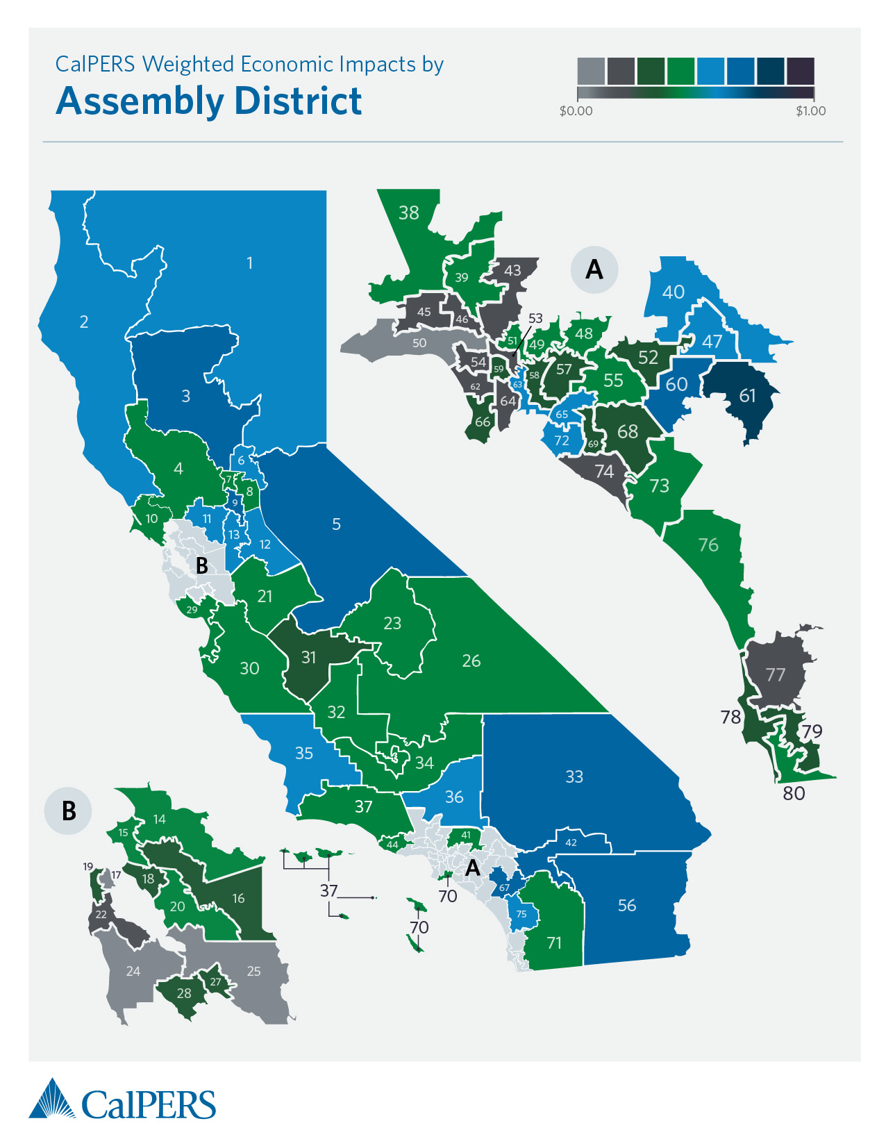 CalPERS Economic Impacts of Benefit Payments by Assembly District