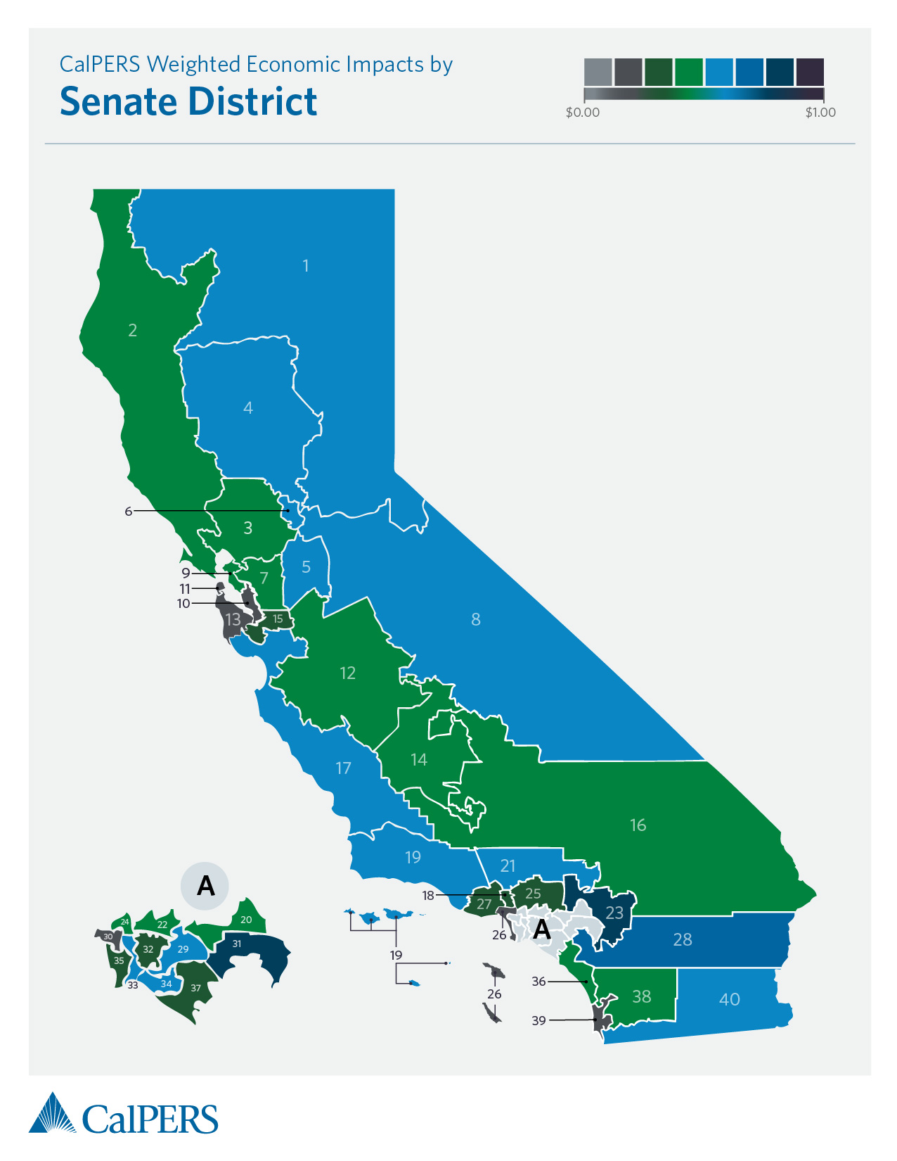 CalPERS Economic Impacts of Benefit Payments by Senate District