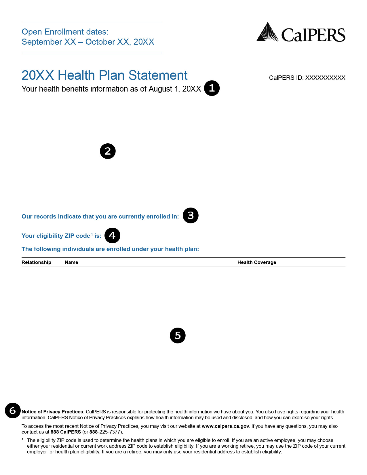 Health Plan Statement, Page 1