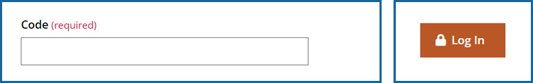 Screenshot of the myCalPERS Enter Your Code page. Users are asked to enter the verification code from the text message, phone call, or email they received, and select Log In.